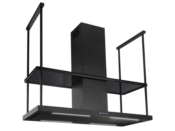 Okap wyspowy Centropolis Elite Glass Black Matt 180 cm Sterowanie Elektroniczne Kolor Czarny