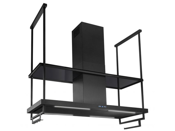 Okap wyspowy Centropolis Premium Glass Black Matt 150 cm Sterowanie Elektroniczne Kolor Czarny