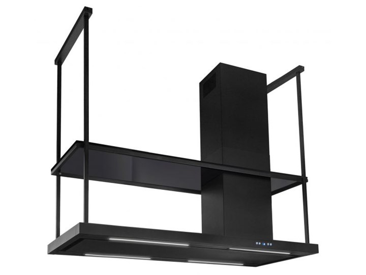 Okap wyspowy Metropolis Elite Glass Black Matt 150 cm Sterowanie Elektroniczne Kolor Czarny