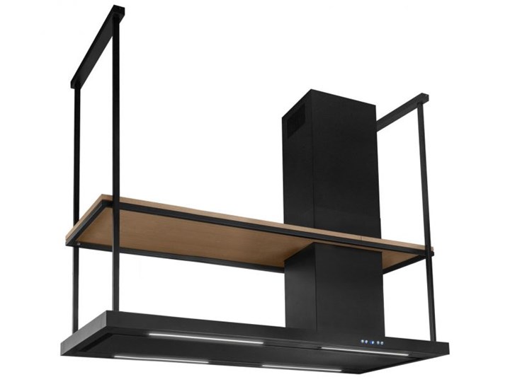 Okap wyspowy Metropolis Elite Wood Black Matt 150 cm Kolor Czarny
