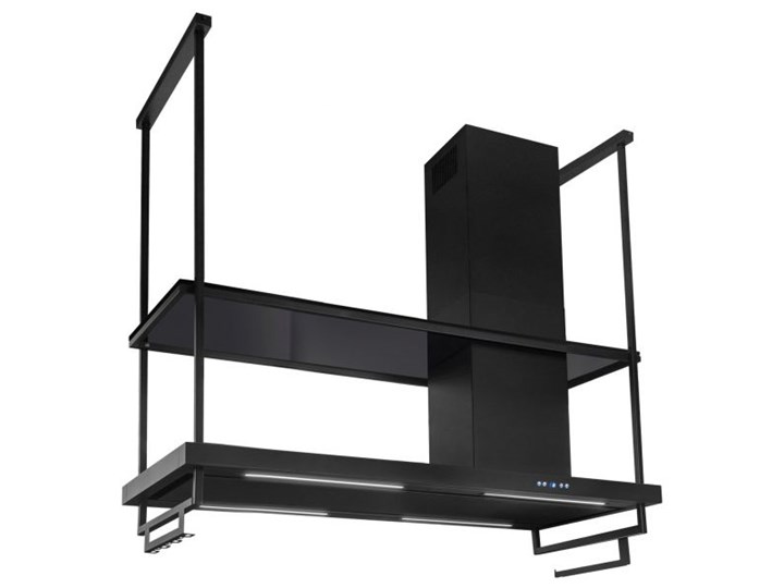Okap wyspowy Metropolis Premium Glass Black Matt 120 cm Sterowanie Elektroniczne Okap kominowy Kolor Czarny