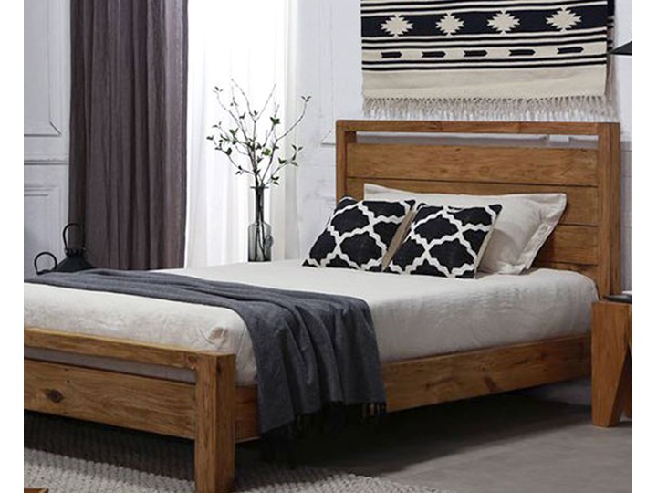 Łóżko drewniane Bucolic 120x200, rustykalne Drewno Zagłówek Z zagłówkiem Liczba miejsc Dwuosobowe