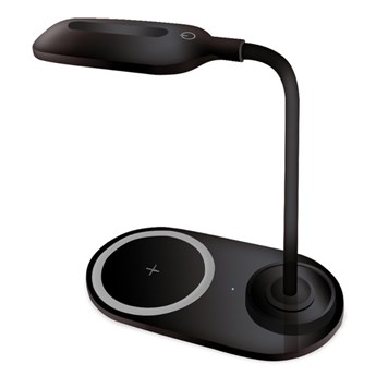 Lampka biurkowa LED z wbudowaną ładowarką bezprzewodową | czarny