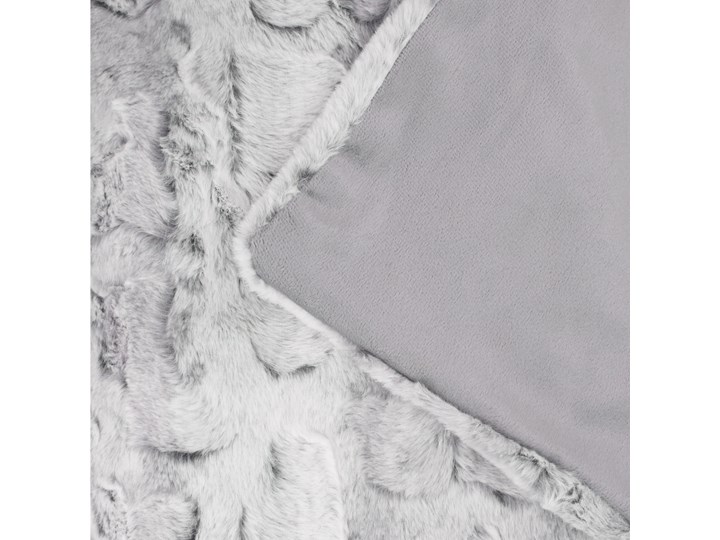 Koc MART z imitacji króliczego futra szary 150x200 cm - Homla Poliester Pomieszczenie Salon