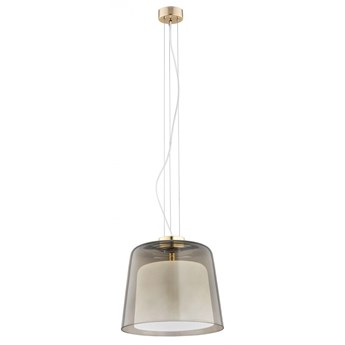 BERKLEY nowoczesna lampa wisząca 1 x 15W LED E27 minimalistyczna okrągła złota białe grafitowe szkło ARGON 4697