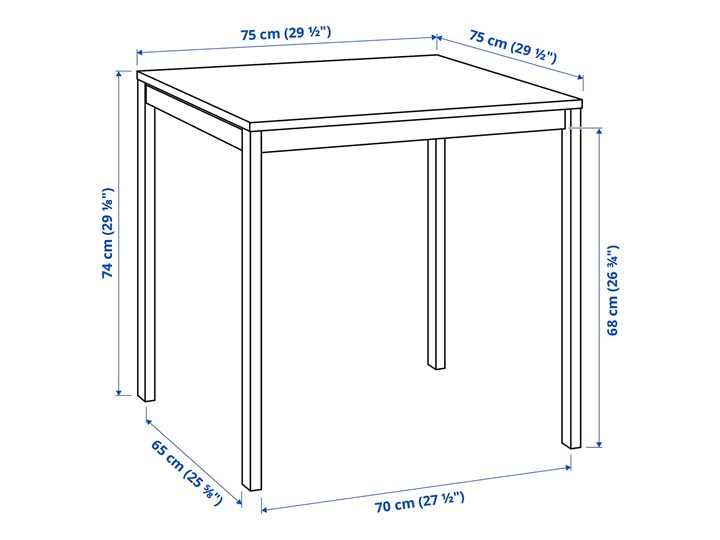 IKEA MELLTORP / KÄTTIL Stół i 2 krzesła, biały/Knisa jasnoszary, 75 cm Kategoria Stoły z krzesłami