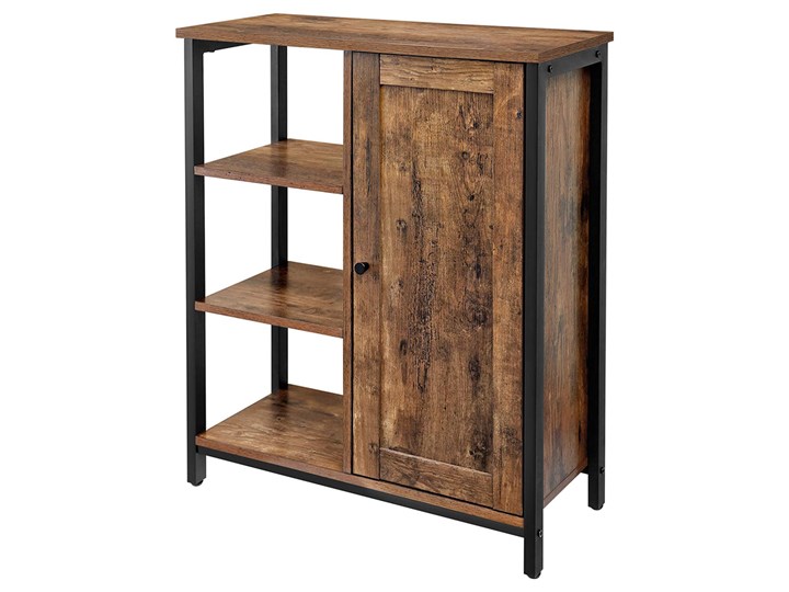 SELSEY Komoda jednodrzwiowa Elizzing z trzema półkami Głębokość 30 cm Płyta MDF Wysokość 80 cm Drewno Szerokość 70 cm Styl Rustykalny