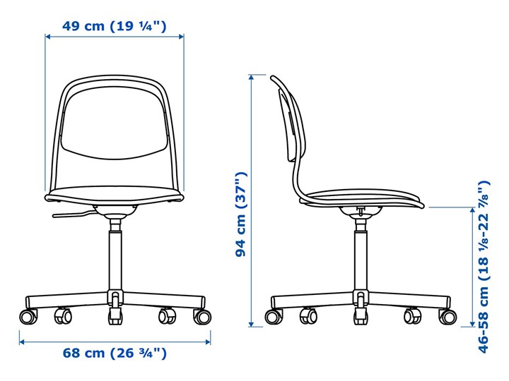 IKEA MICKE/ÖRFJÄLL / KALLAX Kombinacja biurko/szafka, i krzesło obrotowe biały/niebieski/czarny Kategoria Zestawy mebli do sypialni