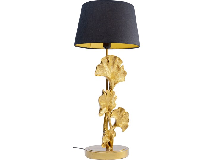 Lampa stołowa Leaf Ø31x69 cm złota - klosz czarny Kolor Złoty Lampa z kloszem Kategoria Lampy stołowe