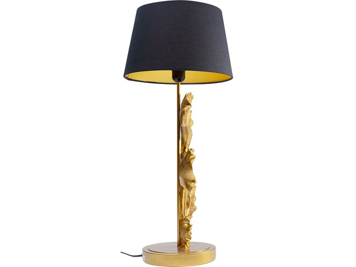 Lampa stołowa Leaf Ø31x69 cm złota - klosz czarny Kolor Złoty Lampa z kloszem Kategoria Lampy stołowe