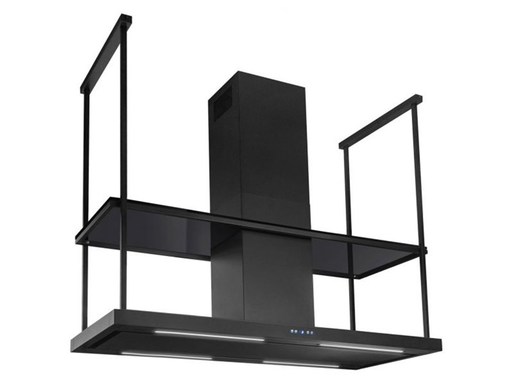 Okap wyspowy Centropolis Elite Glass Black Matt 180 cm Sterowanie Elektroniczne Kolor Czarny