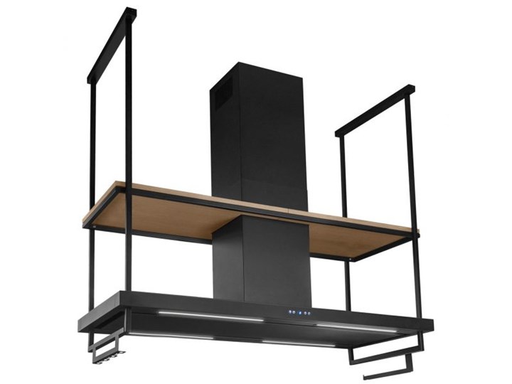 Okap wyspowy Centropolis Premium Wood Black Matt 150 cm Kolor Czarny Sterowanie Elektroniczne