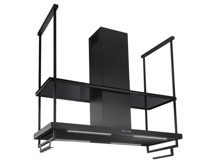 Okap wyspowy Centropolis Premium Glass Black Matt 150 cm Kolor Czarny Sterowanie Elektroniczne