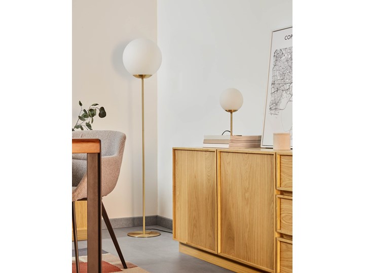 Lampa stolowa Mahala ze stali i szkla matowego Lampa z kloszem Kolor Złoty