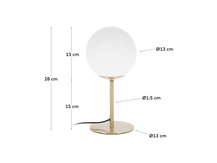 Lampa stolowa Mahala ze stali i szkla matowego Kategoria Lampy stołowe Lampa z kloszem Kolor Szary