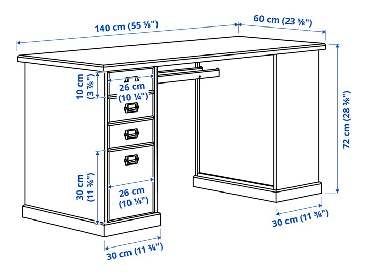 IKEA VEBJÖRN/MULLFJÄLLET / BILLY/OXBERG Kombinacja biurko/szafka, i krzesło obrotowe beżowy/szary-biały Kategoria Zestawy mebli do sypialni