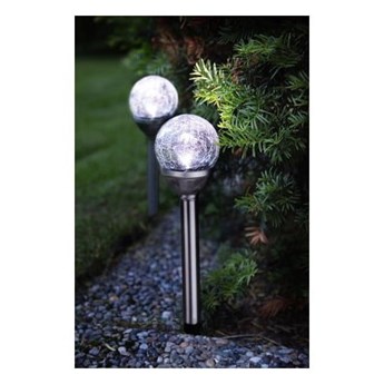 Zestaw 2 lamp ogrodowych Solar Trading Balls Silver, wys. 26,5 cm