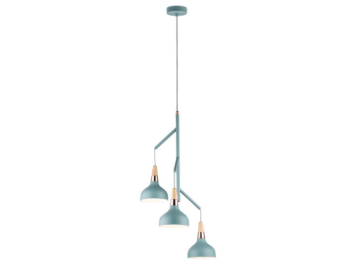 SELSEY Lampa wisząca Nibbler x3 delikatna zieleń Metal Drewno Lampa z kloszem Ilość źródeł światła 3 źródła