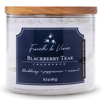 Colonial Candle Finch & Vine sojowa świeca zapachowa w szkle 3 knoty 14.5 oz 411 g - Blackberry Teak