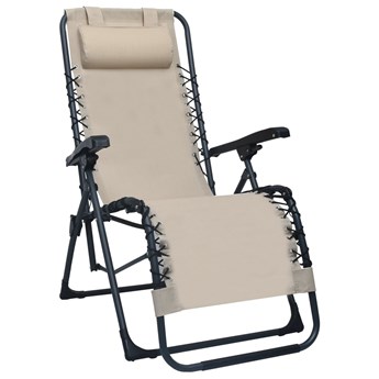 Kremowe składane krzesło tarasowe – Rovan