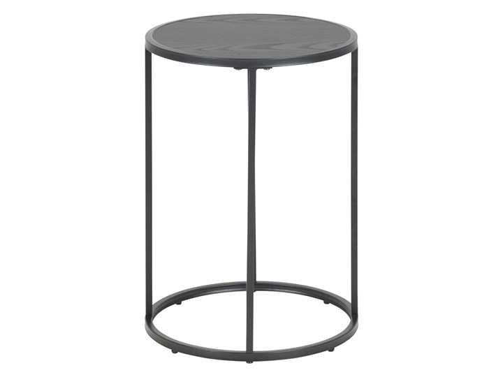SELSEY Stolik kawowy Krapina o średnicy 40 cm czarny Płyta MDF Drewno Kształt blatu Okrągłe Metal Styl Industrialny
