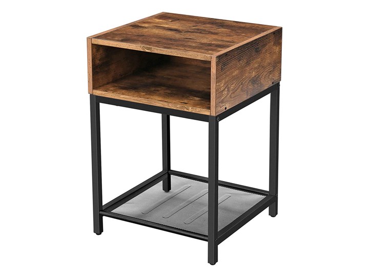 SELSEY Stolik nocny Ramizu z wnęką Płyta meblowa Styl Industrialny Płyta MDF Płyta laminowana Metal Styl Vintage
