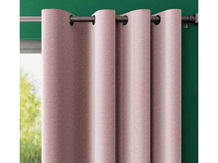 Zasłona BLACKOUT na przelotkach, odcień pudrowego różu 130x260 cm Z560/p1 Nie Poliester Zasłona zaciemniająca Mocowanie Kółka Kategoria Zasłony