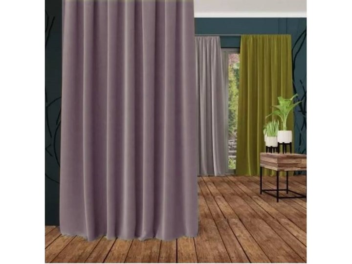 Zasłona VELVET z taśmą marszczącą, jak aksamit, brudny fiolet 140x260cm Nie Poliester Zasłona zaciemniająca Bawełna 140x260 cm Typ Zasłony gotowe