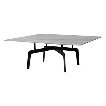 Kwadratowy stolik STEND / szary marmurowy spiek