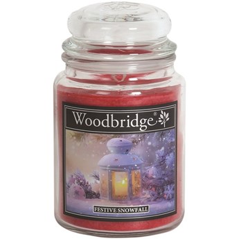 Woodbridge duża świeca zapachowa w szklanym słoju 2 knoty 565 g - Festive Snowfall
