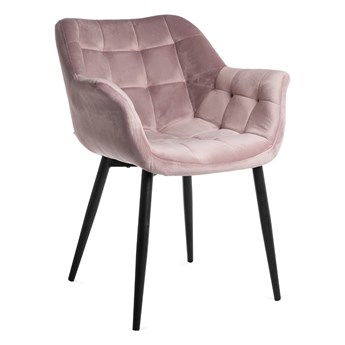 Krzesło NEA Krzesło welurowe różowe 57x63x84cm - Homla