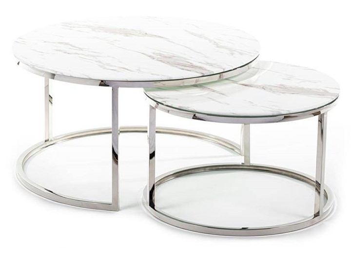 Komplet stolików Treze Silver White