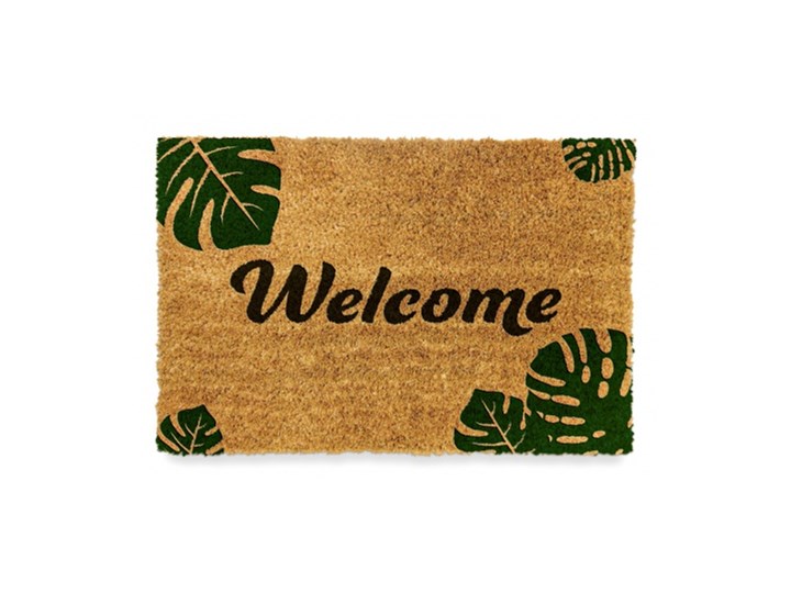 Wycieraczka Kokosowa Welcome - Monstera 60x40 cm Włókno kokosowe Kategoria Wycieraczki Kolor Czarny