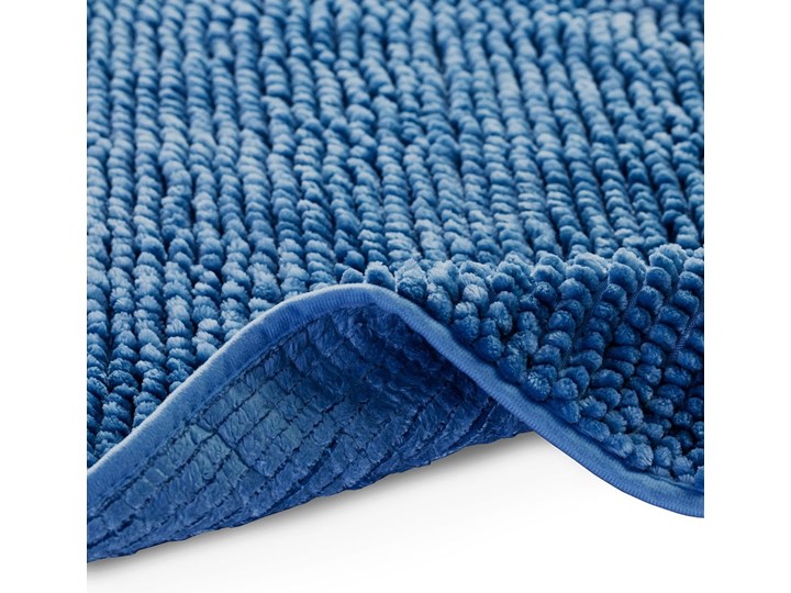 Ciemnoniebieski dywanik łazienkowy AmeliaHome Bati, 70x120 cm Poliester Prostokątny Kategoria Dywaniki łazienkowe