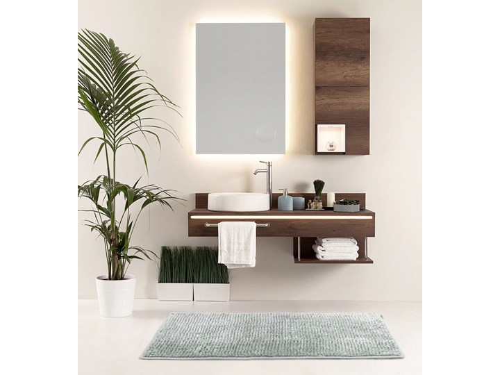 Szary dywanik łazienkowy AmeliaHome Bati, 50x70 cm Poliester Prostokątny Kategoria Dywaniki łazienkowe