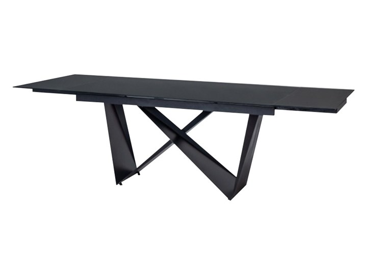 SELSEY Stół rozkładany Surtsey 160-240x90 cm czarny Wysokość 76 cm Długość 240 cm Szkło Szerokość 160 cm Długość 160 cm Metal Kształt blatu Prostokątny