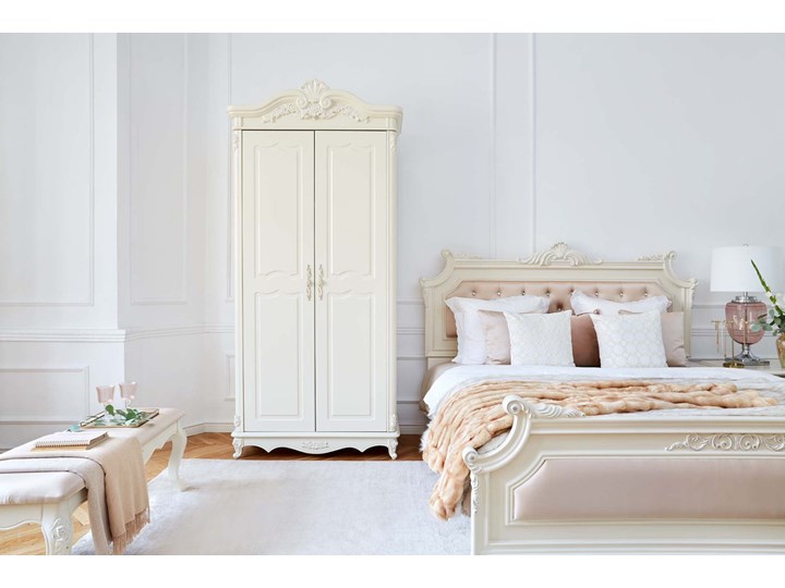 Stylizowane łóżko 180x200 Cherie, tapicerowane Tkanina Styl Glamour Łóżko pikowane Łóżko tapicerowane Rozmiar materaca 180x200 cm