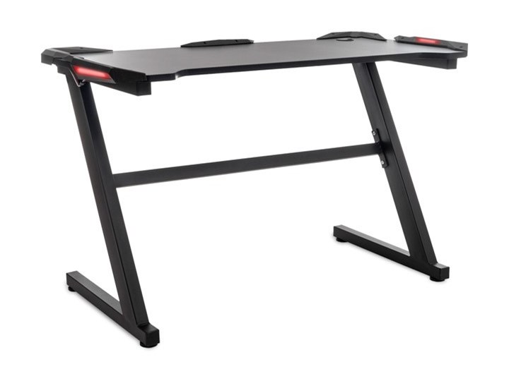 LEDOWE BIURKO DLA GRACZA W KOLORZE CZARNYM Biurko gamingowe Styl Nowoczesny Biurko komputerowe Szerokość 120 cm Stal Głębokość 120 cm Pomieszczenie Pokój nastolatka