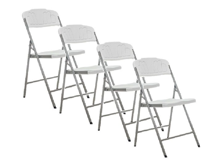 ZESTAW CZTERECH SKŁADANYCH KRZESEŁ CATERINGOWYCH Krzesło składane Tworzywo sztuczne Metal Kategoria Krzesła ogrodowe Kolor Szary