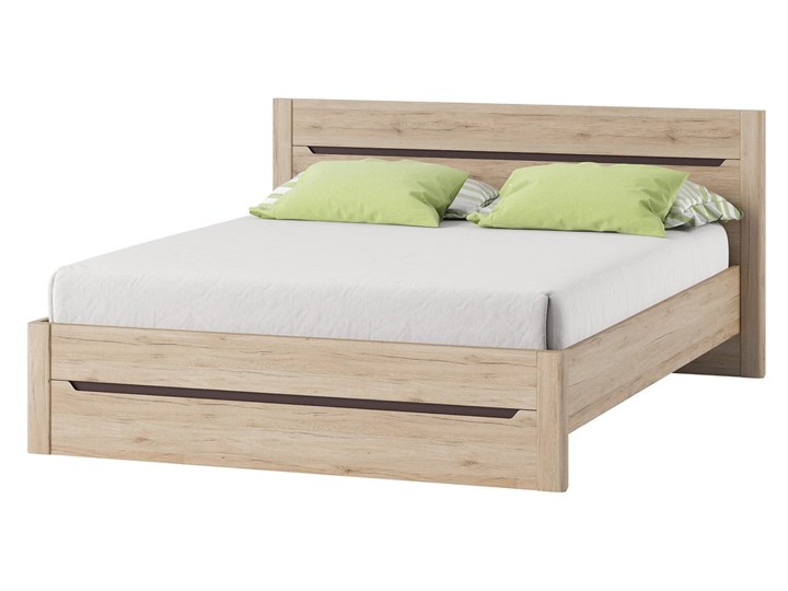 Łóżko 140x200 cm Desjo - Kolor: Dąb Sonoma/Brąz Łóżko drewniane Kategoria Łóżka do sypialni