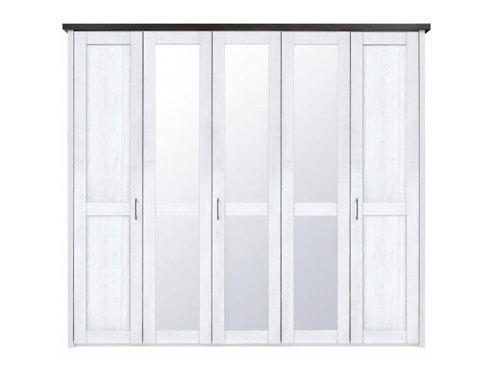 Szafa Luca - Kolor: Modrzew Sibiu 241x212.5x61.5 Płyta MDF Drewno Metal Płyta laminowana Lustro