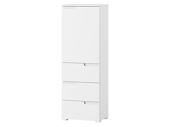 Szafka Selene - Kolor: Biały/Biały Połysk 50x145x35 Płyta laminowana Płyta MDF Płyta meblowa Kategoria Szafki i regały