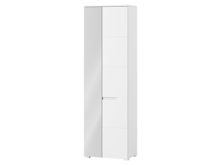 Szafka Selene - Kolor: Biały/Biały Połysk 60x198x40 Pomieszczenie Sypialnia Płyta laminowana Płyta MDF Pomieszczenie Przedpokój