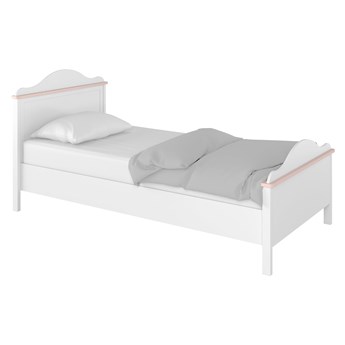 Łóżko Luna z materacem - Kolor: Biały/Różowy