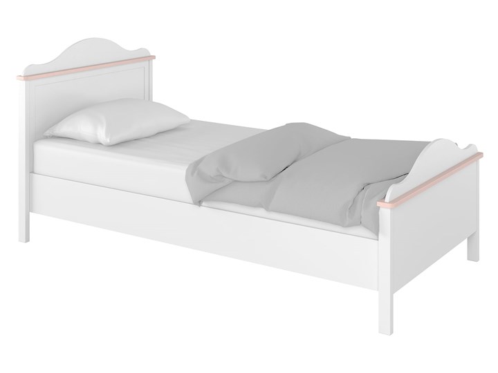 Łóżko Luna z materacem - Kolor: Biały/Różowy
