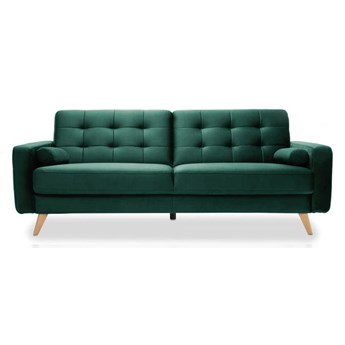 Sofa 3-osobowa Nappa - Rozkładana z funkcją spania - Kolor: Zielony 222x87x89