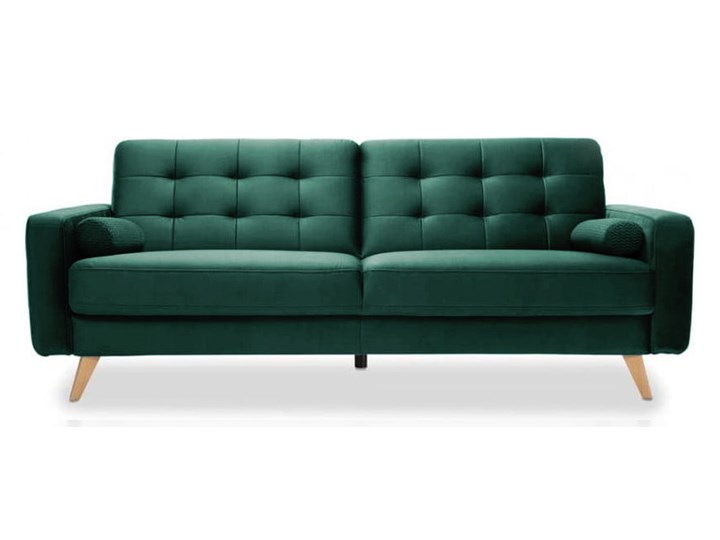 Sofa 3-osobowa Nappa - Rozkładana z funkcją spania - Kolor: Zielony 222x87x89 Głębokość 89 cm Stała konstrukcja Typ Pikowane