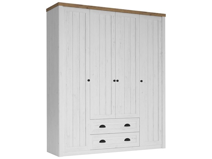 Szafa Prowansja - Kolor: Sosna Andersen 171x198x53 Drewno Płyta MDF Płyta laminowana Ilość drzwi Jednodrzwiowe Metal Kolor Biały