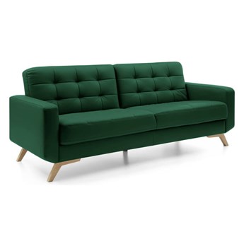 Sofa 3-osobowa Fiord - Rozkładana z funkcją spania - Kolor: Zielony 222x87x89