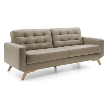 Sofa 3-osobowa Fiord - Rozkładana z funkcją spania - Kolor: Beżowy 222x87x89